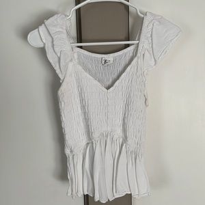 White Tank Top, Half Sleeves